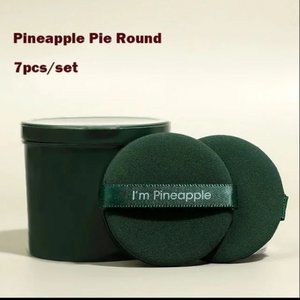 7PCS Green Cosmetic Puff Set Double Sided (round)